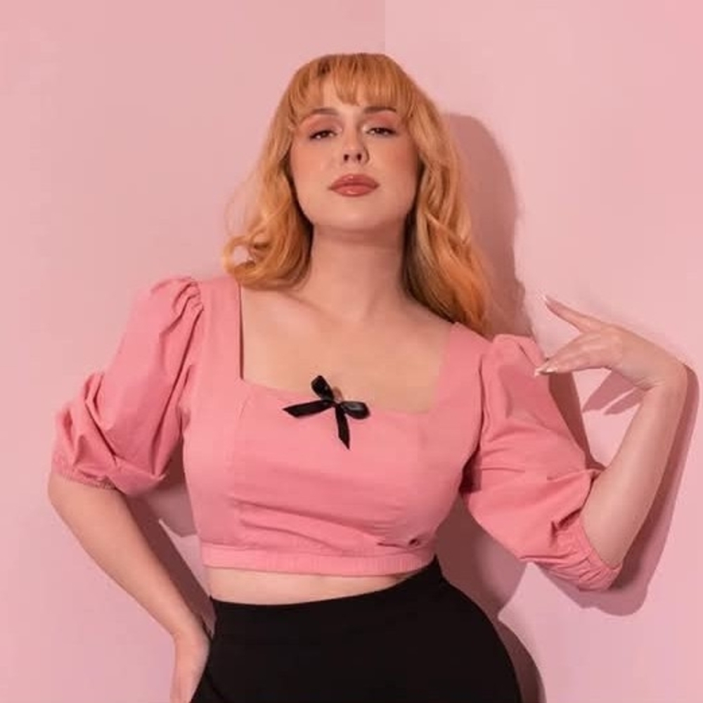 Micheline Pitt Pink Darling Crop Top